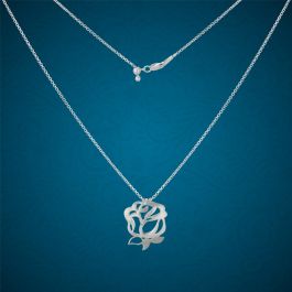 Delicate Rose Pattern Silver Chains