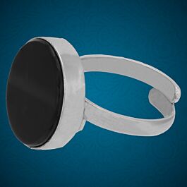 Charming Black Stone Silver Adjustable Ring