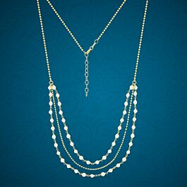 Exuberant Dual Pearl Layered Silver Chains