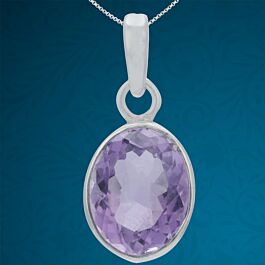 Stylish Purple Perfect Stone Silver Pendant