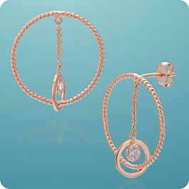 Ravishing Interlooped Circular Silver Earrings