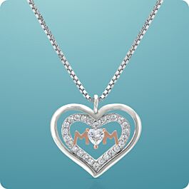 Mom's Double Love Silver Necklaces