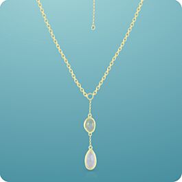 Glitzy Rose Quartz and Labradorite Stone Silver Necklace