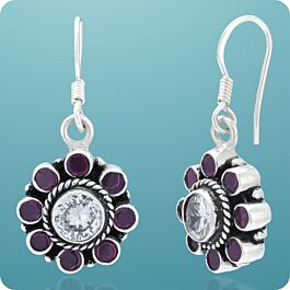 Exotic Floral Silver Earrings