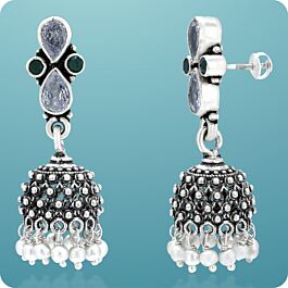 Ravishing Floral Silver Earrings