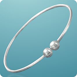 Simple Plain Beaded Adjustable Silver Bracelets