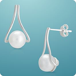 Sensational Pearl Drop Silver Earrings
