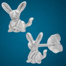 Pretty Mini Rabbit Silver Earrings