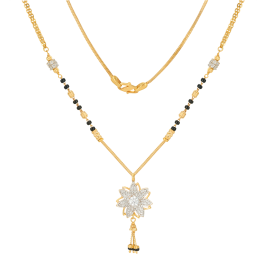Mesmerizing Glint Floral Gold Necklaces