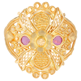 Amiable Intricate Floral Gold Rings