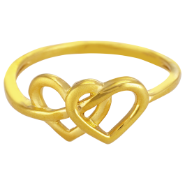  Twin Loop Heartin Gold Rings