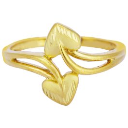  Engraved Dual Heartin Gold Rings