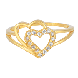  Romantic Twin Heartin Gold Rings