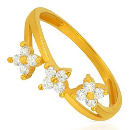Pretty Trio Floral Gold Ring