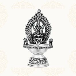 Goddess Lakshmi Kamatchi Silver Lamp