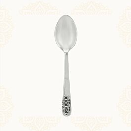 Ornate Floral Silver Spoon