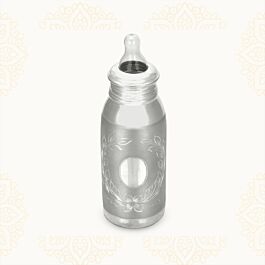 Cute Lovely Leaf with Floral Silver Feeding Bottle