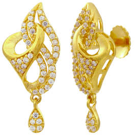 Endearing Hanging Drop Gold Earrings | 4D368028