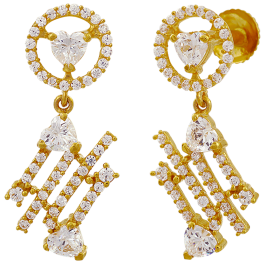 Desire Stone Heart Gold Earrings