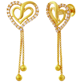 Fashion Stylish Heart Gold Earrings