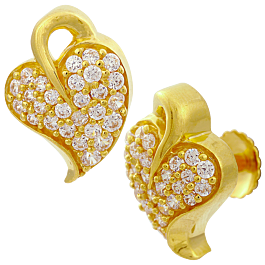 Fashionable Leaf Design Gold Earrings