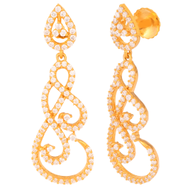 Flashy swirl Party wear Gold Earrings
