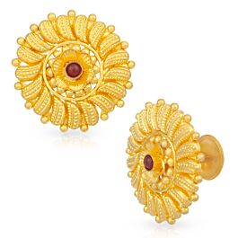 Ethnic Floral Gold Earrings