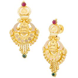 Radiant Floral Drop Gold Earrings