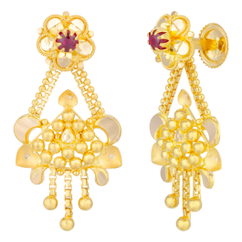 Fancy Wonderful Floral Gold Earrings