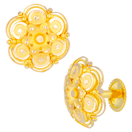 Grand Floral Gold Earrings