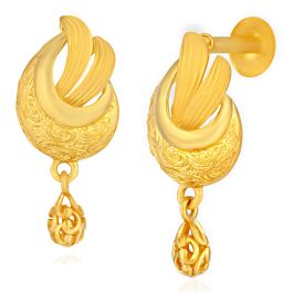 Pretty Sleek Fancy Spiral Drop Gold Earrings
