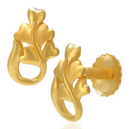 Trendy Blooming Heart Gold Earrings