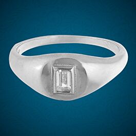Stylish Single Stone Silver Rings