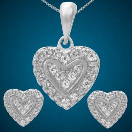 Glittering Fabulous Heart Silver Pendants