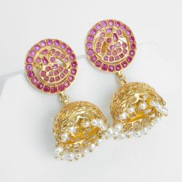 Marvelous Peacock Pearl Gold Earrings