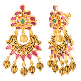 Trendy Traditional Chand Bali Gold Earrings