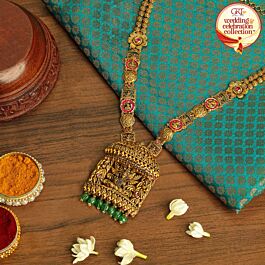 Sparkling Cluster Leaf Gold Necklace - Wedding and Celebrations Collection