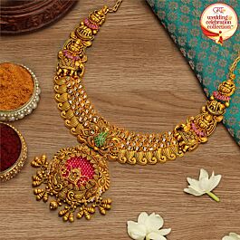 Bewitching Royal Peacock Gold Necklace - Wedding and Celebrations