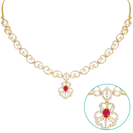 Alluring Floral Design Diamond Necklace
