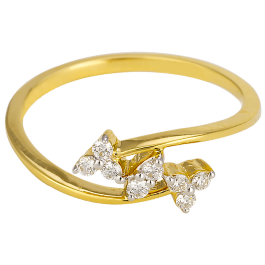  Slender Sleek And Floral Diamond Ring