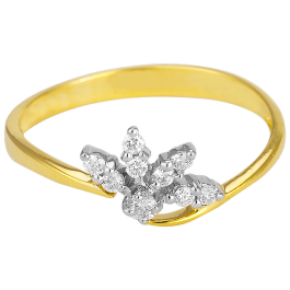 Simple Semi Floral Diamond Ring