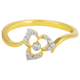 Fantastic Three Petal Floral Diamond Ring