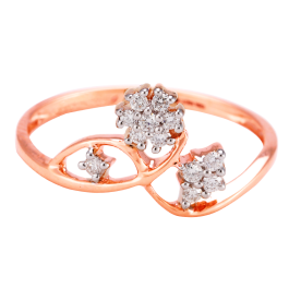  Shining Floral And Rhombus Shape Diamond Ring