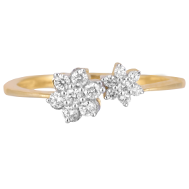 Attractive Twin Floral Diamond Ring