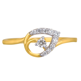 Alluring Leaf Design Diamond Ring