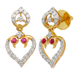 Beautiful Twin Bird Diamond Earrings