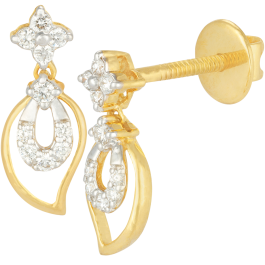 Fascinating Floral Pear Drop Diamond Earrings