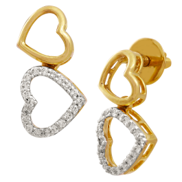 Opulent Twin Heart Diamond Earrings