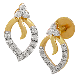 Elegant Leaf Diamond Earrings