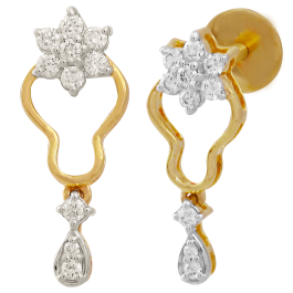 Fashionable Bell Flower Diamond Earrings